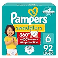 Pampers Swaddlers 360 Pull-On Diapers, Size 6, 92 Count, One Month Supply, for up to 100% Leakproof Skin Protection and Easy Changes