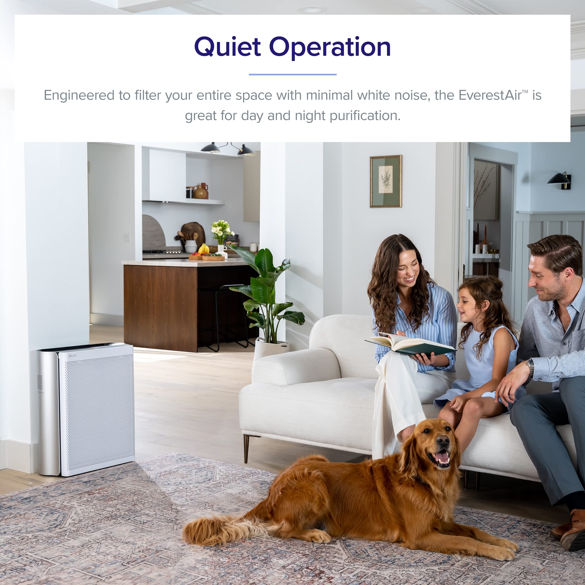 LEVOIT Air Purifiers for Home Large Room with Washable Filter, 3-Channel Air Quality Monitor, Smart WiFi and Filter for Pets, Allergies, Smoke, Dust, Pollen, Alexa Control, 2790 Ft², EverestAir