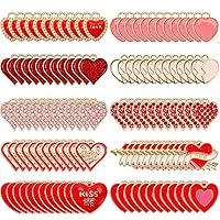 Valentine's Day Charms, 120Pcs Valentines Heart Charms Gold Enamel Charm Pendants for Valentines Bracelet Necklace Earrings Jewelry Making