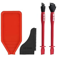 Sili The Complete Silicone Glue Kit - Wood Glue Up 4-Piece Kit – 2 Pack of Silicone Brushes, 1 Tray, 1 Comb – Woodworking, Arts, Crafts and White School Glue Spreader Applicator Set, Model: 4020