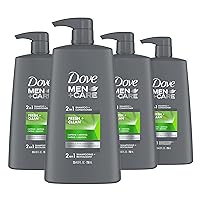 DOVE MEN + CARE 2 in 1 Shampoo and Conditioner Fresh and Clean 4 Count Fortifies Hair Helps Strengthen Hair 25.4 oz