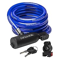 Bike Cable Lock Set, Coiled Security Cable with Key Lock and Mounting Bracket, Compact Anti-Theft Protection for Bikes, Bicycles, Scooters and More 4ft