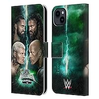 Head Case Designs Officially Licensed WWE Key Art Poster Wrestlemania 40 Leather Book Wallet Case Cover Compatible with Apple iPhone 15 Plus
