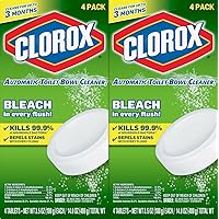 Clorox Ultra Clean Toilet Tablets Bleach 4 Count, 3.5 Ounces (Pack of 2) (Package May Vary)