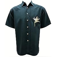 Bamboo Cay Men's All Star Bird of Paradise Casual Embroidered Hawaiian Button Down Shirt