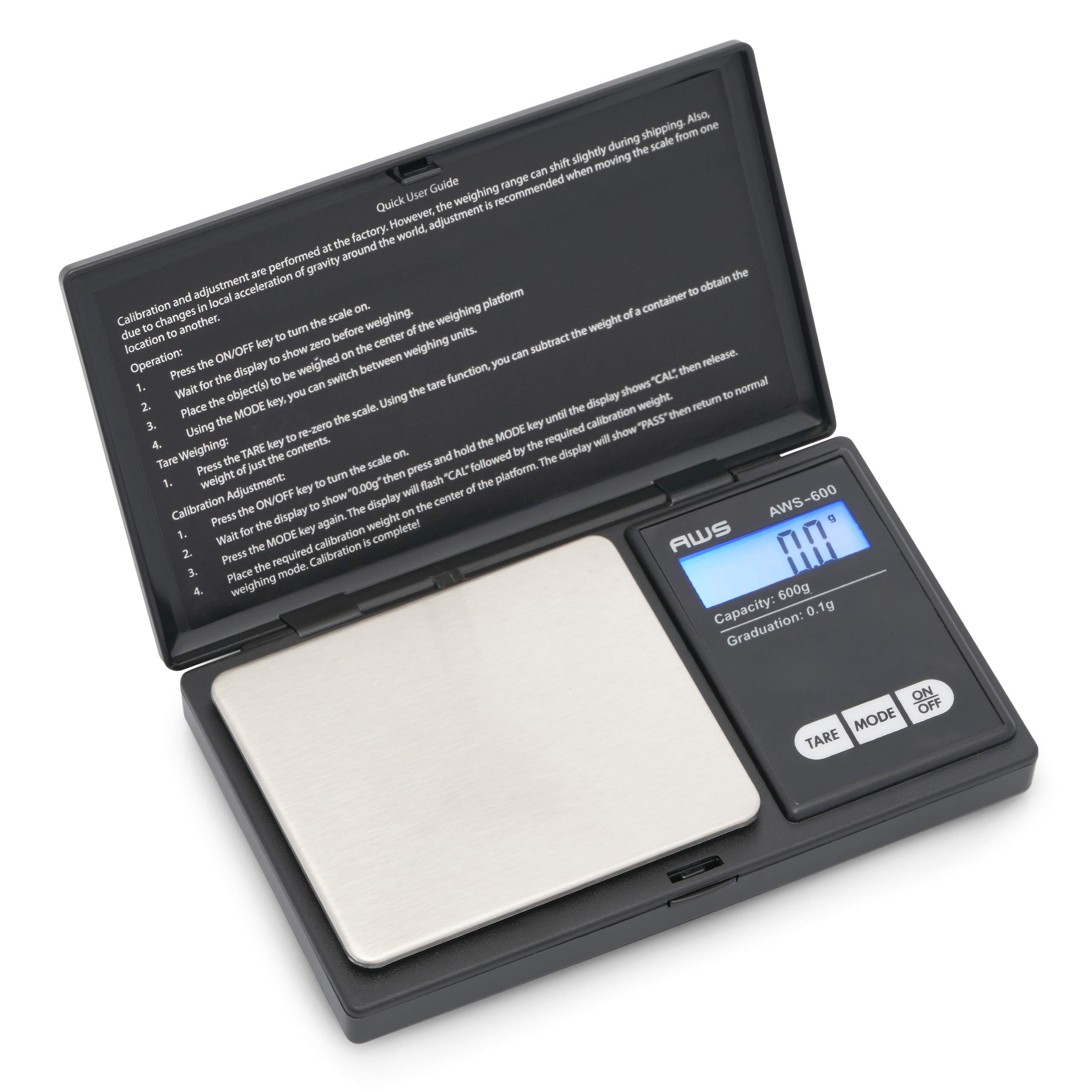 AMERICAN WEIGH SCALES Digital Pocket Weight Scale - 600 G x 0.1 G - (Black)