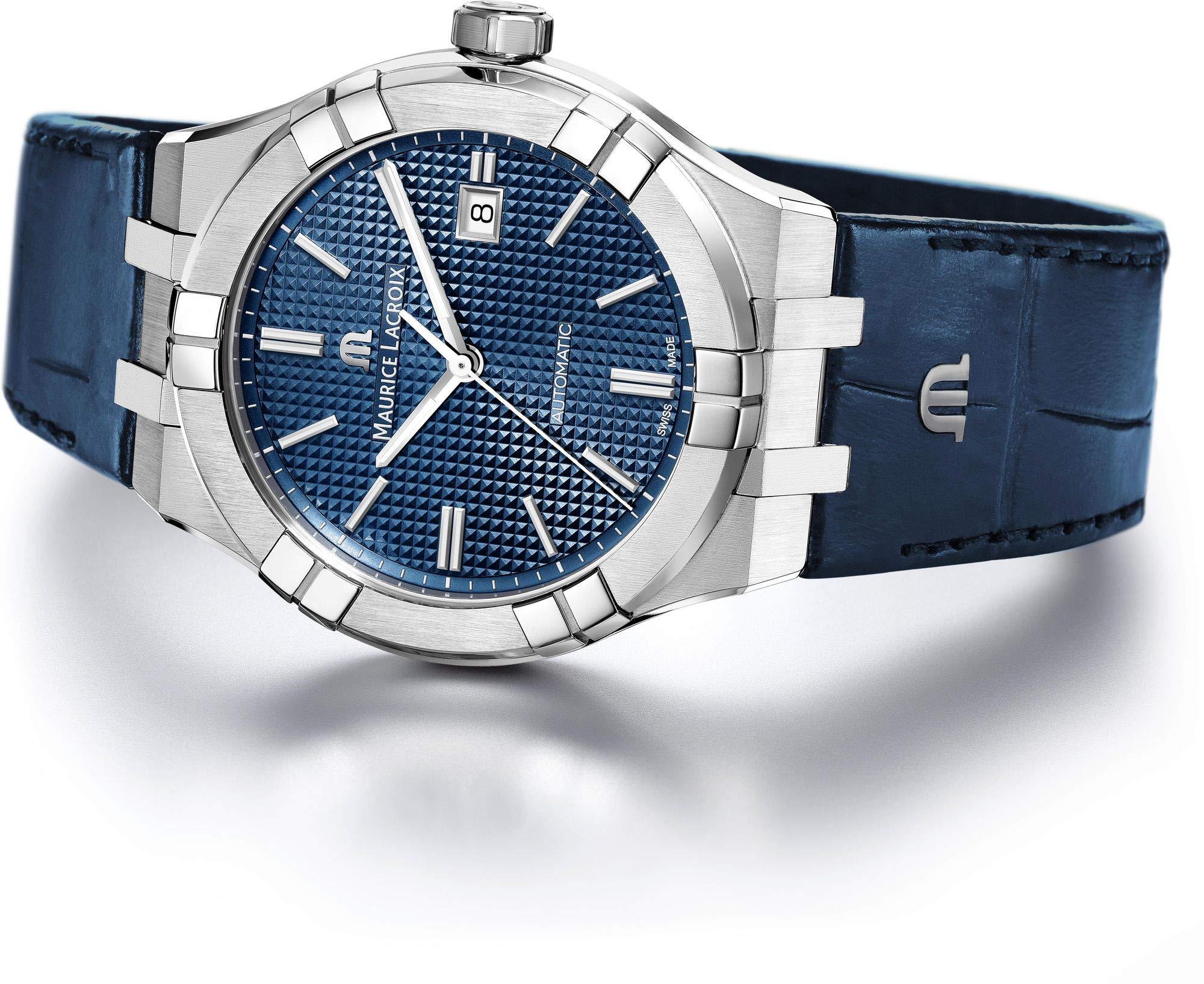 Maurice Lacroix Aikon Gents Automatic Watch, 42 mm, Blue, AI6008-SS001-430-1