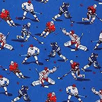 Mook Fabrics Flannel PRT Hockey, Royal 15 Yard Bolt