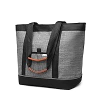 Large Insulated Cooler Bag Gray with Thermal Foam Insulation Reusable Grocery Bag Transport Cold Or Hot Food Apply to Delivery Bag, Travel Picnic Cooler