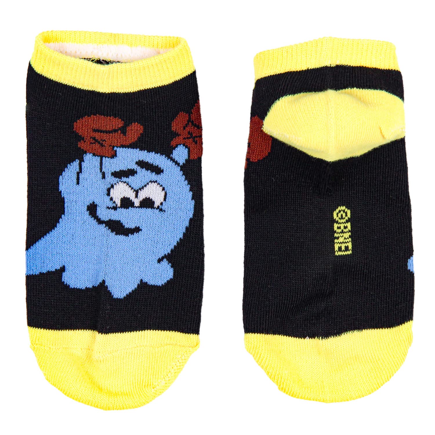 Bioworld Pac-Man Multi-Character Design Kids Ankle No-Show Socks 4 Pairs