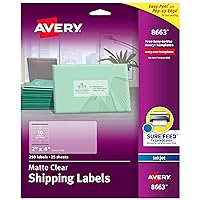 Avery Matte Frosted Clear Address Labels for Inkjet Printers, 2