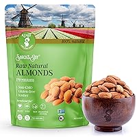 AZNUT Raw Almonds, Compares to Organic Almonds, 100% Natural Premium Quality, Gluten Free, Non-GMO Project Certified, Kosher Certified, Resealable Bag 2 LB
