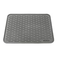HOTPOP XXL 24x18 Inches Gray Silicone Dish Drying Mat & Large Trivet - Dishwasher Safe, Heat Resistant, Eco-Friendly - Ideal Drip Tray, Mini Fridge Mat, Dish Drainer, Mini Fridge Accessories (24