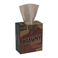 Brawny Professional P100 Disposable Cleaning Towel by GP PRO, 29222, Light Duty, Tall Box, Brown, 20 Boxes @ 148 Count