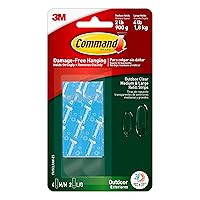 Command Outdoor Medium & Large Clear Refill Strips, 4 Medium Strips and 2 Large Strips, Water- and UV-Resistant, Re-Hang Command Hooks for Wreath or Wall Décor
