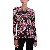 BCBGMAXAZRIA Women's Fitted Top Long Sleeve Crew Neck Knit Shirt