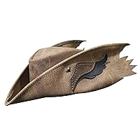 Bloodborne 4 Hunter Leather Hat Brown (Distressed Leather, Large)