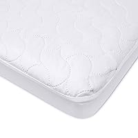 American Baby Company Waterproof Pack N Play Playard Mattress Protector, Quilted Fitted Pack and Play Mattress Pad Cover, 27