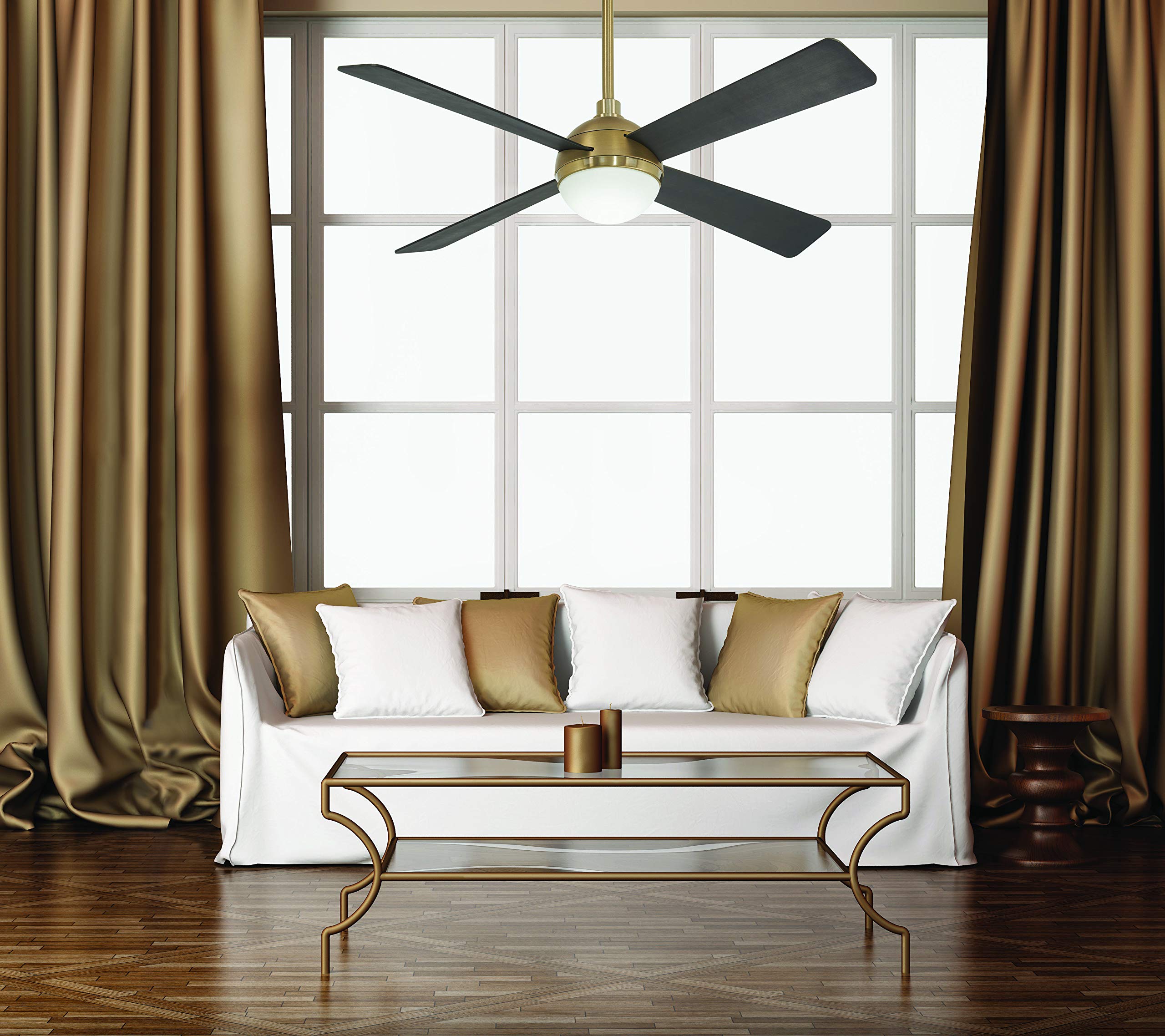 MINKA-AIRE F623L-BBR/SBR Orb 54 Inch Ceiling Fan with Integrated 16W LED Light in Brushed Brass/Soft Brass Finish