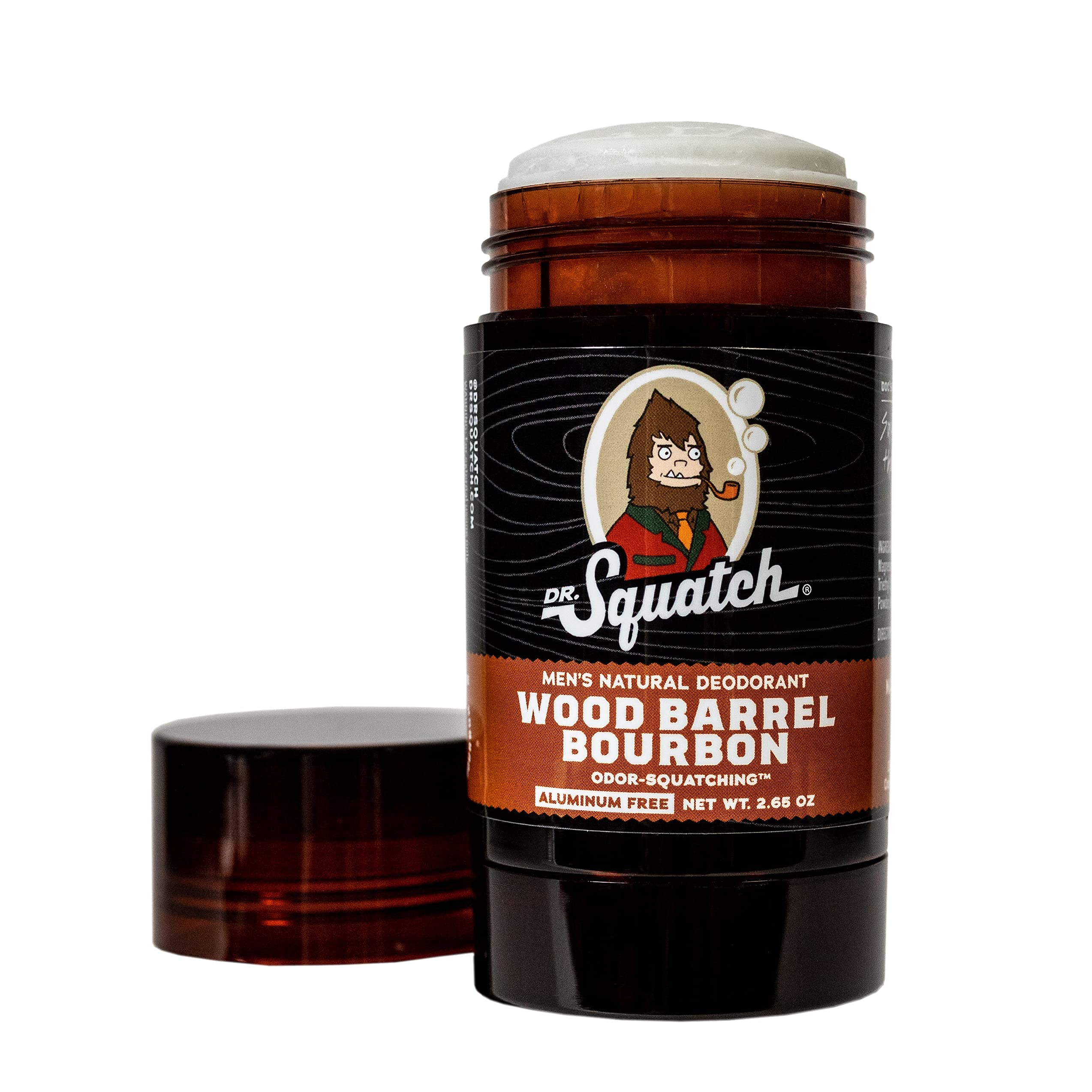 Dr. Squatch Natural Deodorant for Men – Odor-Squatching Men's Deodorant Aluminum Free - Wood Barrel Bourbon 2.65 oz (1 Pack)