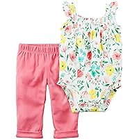 Carter's Baby Girls' 2-Piece Bodysuit and Pants 6 Months White