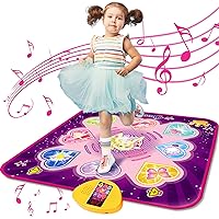 KIZZYEA Dance Mat Toys for 3, 4, 5, 6, 7, 8+ Year Old Girls, Music Dancing Pad with 7 Game Modes, LED Lights, Built-in Music, Adjustable Volume, Birthday Gifts for 3-12 Years Old Girls