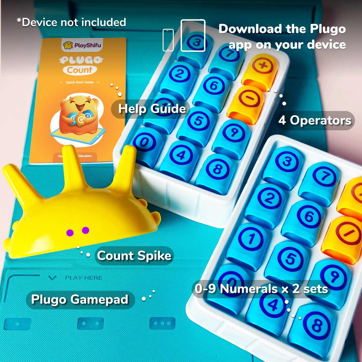 PlayShifu STEM Toy Math Game - Plugo Count (Kit + App with 5 Interactive Math Games) Educational Toy for 4 5 6 7 8 Year Old Birthday Gifts | Story-Based Learning for Kids (Works with tabs/mobiles)