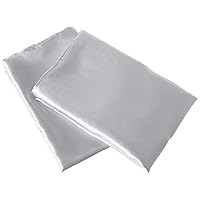 2-Pack Standard Satin Pillowcases-Silver Envelope Closure, for Beautiful Hair and Skin, for Women