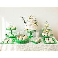 113 Pcs Green Cake Stands Dessert Table Set-Metal Cake Display Tiered Cupcake Holder Candy Plate for Valentine's St. Patrick's Day Wedding Birthday Party Baby Shower Celebration Decor