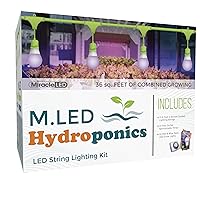 Miracle LED Hydroponics LED Indoor Grow Light Kit - Includes 4 Multi-Plant Red & Blue Spectrum 150W Replacement Grow Light Bulbs & 1 4-Socket Corded Fixture with SproutMatic Timer