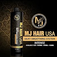 MJ Hair Silky Smoothing System,Professional Brazilian Keratin Treatment 16.9 oz for strong and curly hair (500 ml- black)