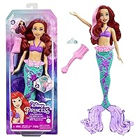 Ariel The Mermaid Doll, Mermaid Toy, Tail Fin Changed by Water Colour, Disney Gifts, Toy from 3 Years, HLW00