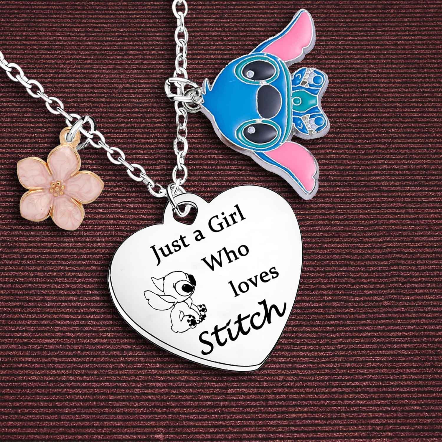 Ohana Necklace Friendship Gifts for Daughter Sister Niece Friends Stitch Necklace Stitch Stuff Stitch Gifts Christmas Birthday Gifts for Women Girls