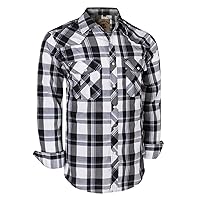 COEVALS CLUB Men's Western Pearl Snap Button Up Casual Cowboy Long Sleeve Two Pockets Work Shirts