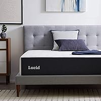 LUCID 14 Inch Memory Foam Mattress - Plush Feel - Memory Foam Infused with Bamboo Charcoal and Gel - Temperature Regulating - Pressure Relief - Breathable - Premium Support - Full Size