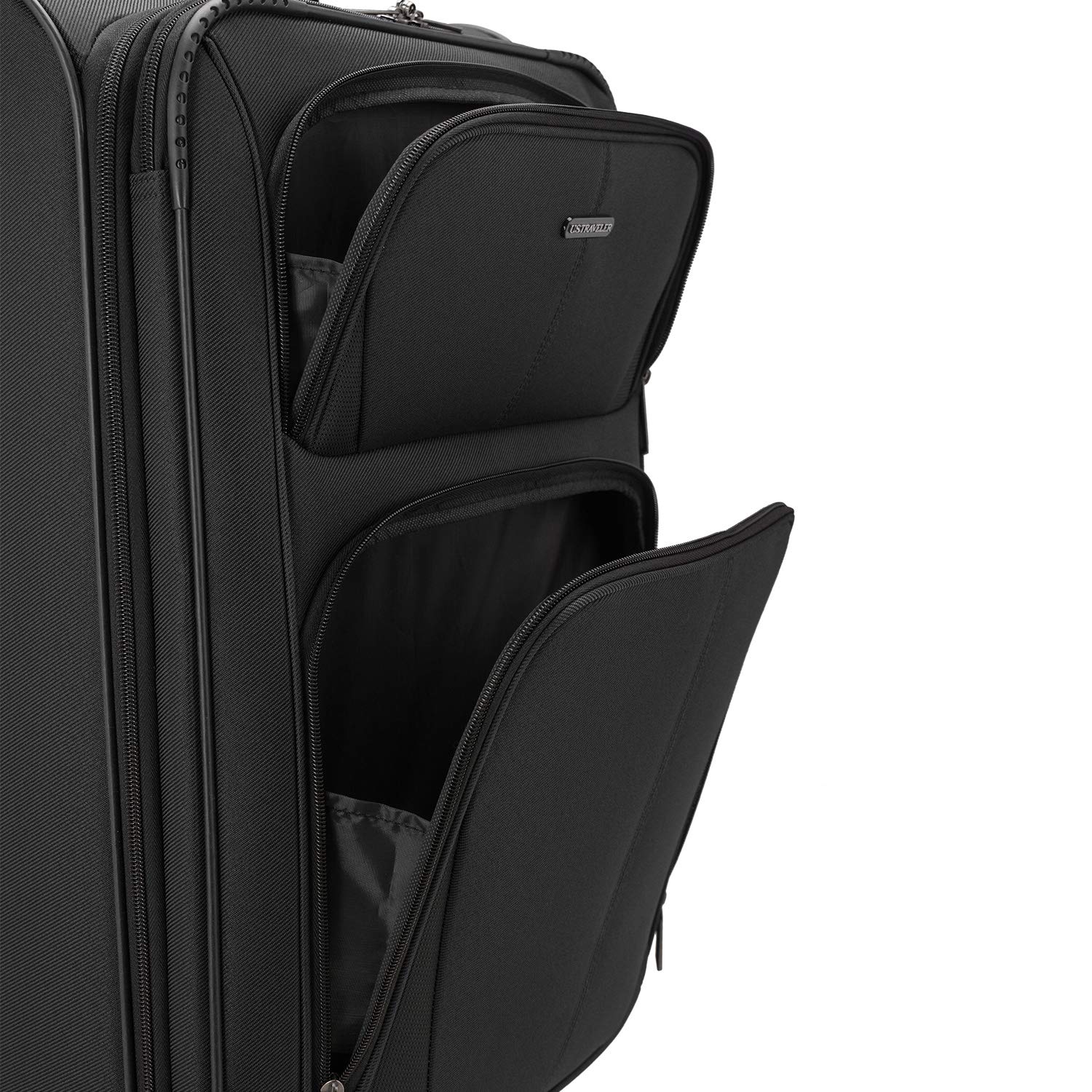 U.S. Traveler Aviron Bay Expandable Softside Spinner Wheels, Black, 2 Piece Luggage