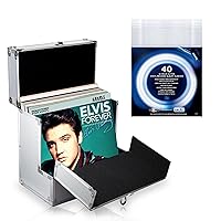 Aluminium Vinyl Record Storage Carrying Case by Retro Musique | Folding front flap gives better access to your LP’s