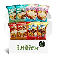 Prime Bites Protein Brownies Variety Pack Blondies - High Protein (19g), Collagen & Whey Protein, Low Sugar - 8 Count Snack & Gift Box