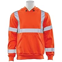 ERB 62238 W376 Aware Wear Class 3 Hooded Pullover Sweatshirt, Orange, 2X-Large