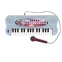 LEXiBOOK K703FZ_50 Frozen 2 Elsa Anna Olaf Electronic Keyboard, 32-Keys Piano, Microphone for Singing, 22 Demo Songs, Battery Operated, Blue/Purple