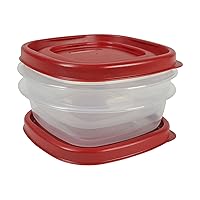 Rubbermaid Easy Find Lids Food Storage Containers, 1.25 Cup, Racer Red, 4-Piece Set