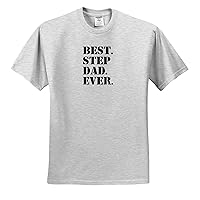 3dRose InspirationzStore Typography - Best Step Dad Ever - Gifts for Family and Relatives - Stepdad - Stepfather - Good for Fathers Day - Adult Birch-Gray-T-Shirt Large (ts_151491_20)