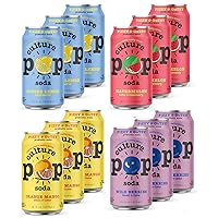 Culture Pop Sparkling Probiotic Soda | 40 Calories per can, Vegan, Non-GMO | 12 Fl Oz Cans (4 Flavor Variety, Pack of 12)