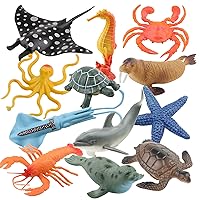 12 pcs Realistic Coral Reef Fish Sea Animal Figures Toy Model Playset 