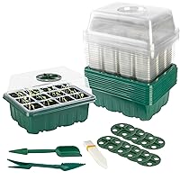 Home-Complete Seed Starter Tray 10-Pack - Plant Trays with Adjustable Humidity Domes - Seed Starting Kit with 120 Cells Total - Gardening Supplies