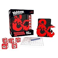 YAHTZEE: Dungeons & Dragons | Collectible Dice Tower | Dice Featuring Dragon, Owl Bear, Gelatinous Cube, Mimic, Mind Flayer, and Beholder | Officially-Licensed Dungeons & Dragons Game & Merchandise