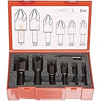 KEO 55038 High-Speed Steel Single-End Countersink Set, Uncoated (Bright) Finish, 6 Flutes, 82 Degree Point Angle, 1/4