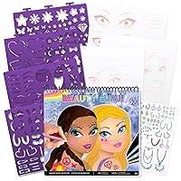 Fashion Angels Make-up & Hair Design Sketch Portfolio (11452) Sketchbook for Beginners, Sketchbook with Stencils and Stickers for Ages 6 and Up