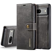 Cell Phone Case Wallet Compatible with Google Pixel 8A Case, DG.MING 2 in 1 Clucth Retro Real Cowhide Leather Folio Flip Wallet Magnetic Detachable Slim Phone Cover Case Compatible with Google Pixel 8