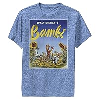 Disney Kid's Bambi Sunflowers T-Shirt, Royal Blue Heather, X-Large